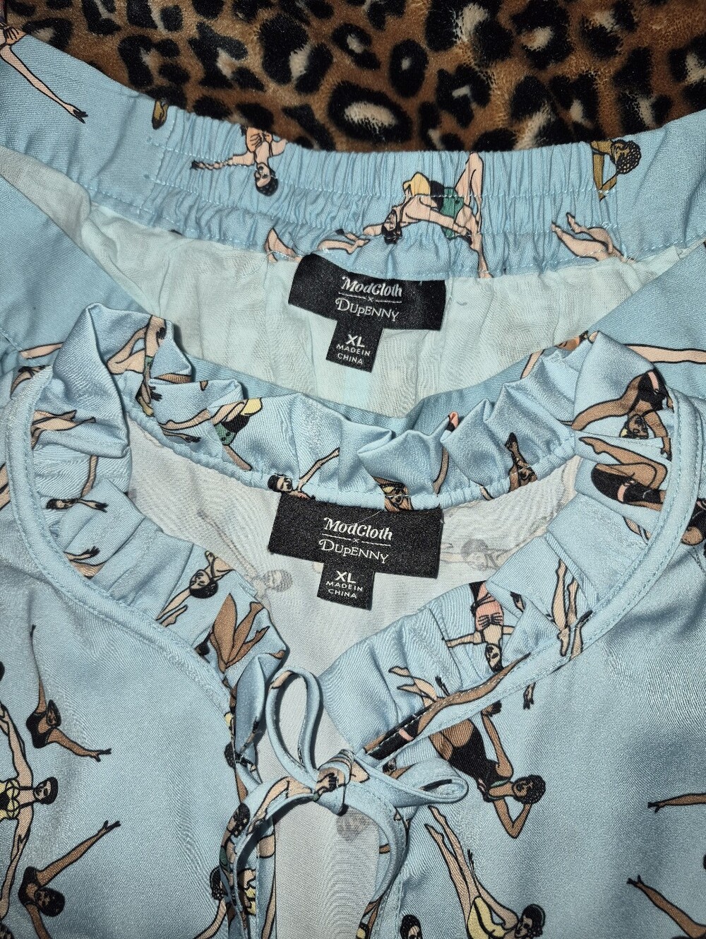 ModCloth Sleeveless Light Blue Print Skirt and Matching Top - Picture 3 of 8